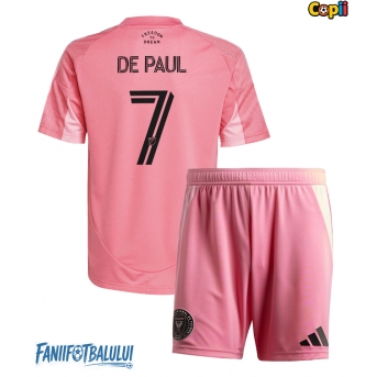 Inter Miami Rodrigo De Paul #7 Echipament de Fotbal Replică 2025-26 Copii Acasa (+ Șorturi)